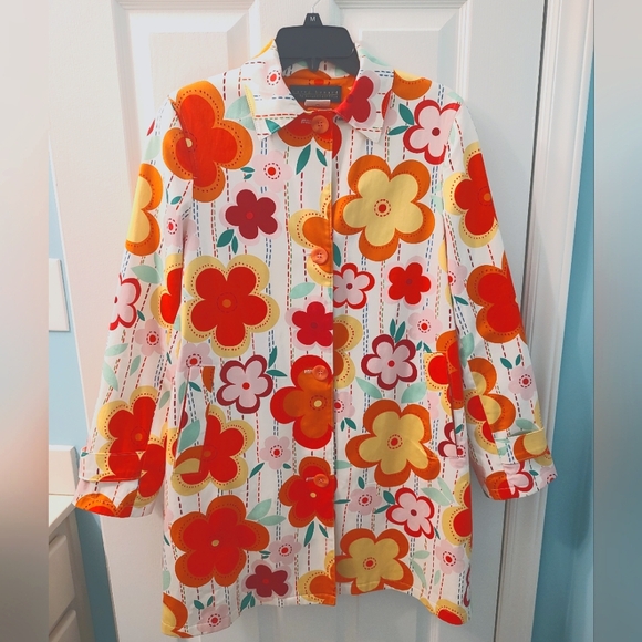 Harve Benard Jackets & Blazers - Harve Benard Floral Trench Coat Size 8